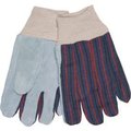 Mcr Safety Memphis® Clute Pattern Leather Palm Gloves with Knit Wrist, Size L, 1 Dozen 1040